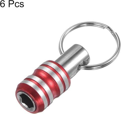 6 قطع حامل لقم 1/4 بوصة سداسية الشكل محمولة من سبائك الألومنيوم مفك براغي سريع التغيير وحامل لقم الثقب أداة لقضيب تمديد مفك الصدمات، أسود in Kuwait