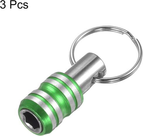3PCS Bit Holder 1/4" Hex Shank Portable Aluminum Alloy Quick Change Screwdriver Drill Bits Holder Tool for Impact Driver Extension Bar, Green in Saudi Arabia