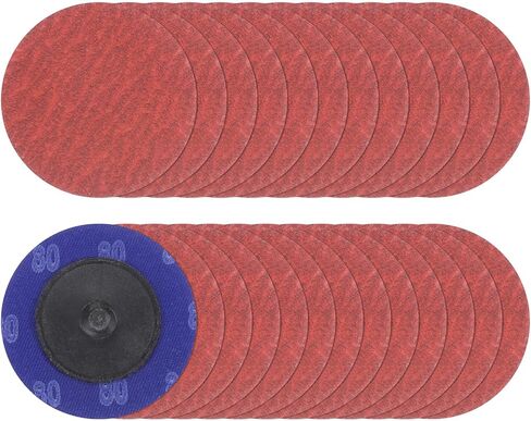 25pcs Quick Change Sanding Discs 2" 50 Grit R-Type Roll Lock Ceramic Grains Conditioning Disc Sandpaper for Die Grinder Grinding Fast Cutting, Bright Red in Saudi Arabia