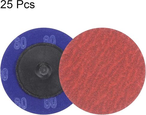 25pcs Quick Change Sanding Discs 2" 50 Grit R-Type Roll Lock Ceramic Grains Conditioning Disc Sandpaper for Die Grinder Grinding Fast Cutting, Bright Red in Saudi Arabia
