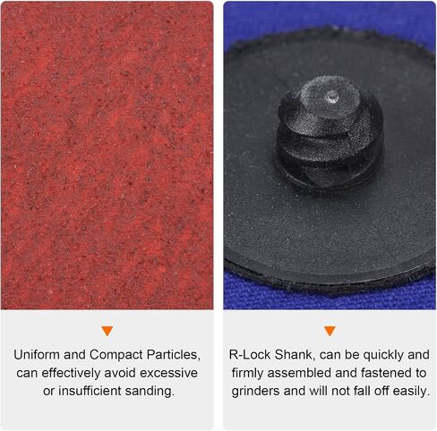 25pcs Quick Change Sanding Discs 2" 50 Grit R-Type Roll Lock Ceramic Grains Conditioning Disc Sandpaper for Die Grinder Grinding Fast Cutting, Bright Red in Saudi Arabia