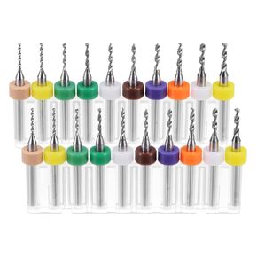 uxcell PCB Drill Bits 1.1mm-2.0mm Tungsten Carbide Rotary Tool Jewelry CNC Engraving Print Circuit Board Micro Drill Bits 1/8 Inch Shank 1 Set (20 Pcs)
