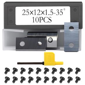 25x12x1.5mm-35° Rectangle Reversable carbide Cutters Inserts Knives Blades for Router Cutters, Grooving Cutterheads, Rebating Moulder Cutterheads Woodworking Tooling Systems 10cs