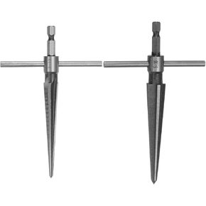HARFINGTON 2pcs Tapered Hand Reamer Set 1/8"-1/2" (3-13mm) 3/16''-5/8'' (5-16mm) T Handle 6 Flutes Chamfer Reaming Taper Reamers for Guitar Bridge Pin Hole Wood Metal Plastic