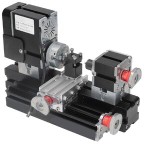Mini Lathe Kit, 12V DC 60W 12000RPM High Power Micro Lathe Machine Metal Rotating Lathe with Drill Chuck Mini Metal Lathe Machine, Power Metal Lathes (US Plug)