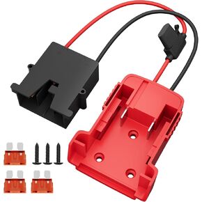 Battery Adapter 18V for Milwaukee M18 Power Wheels Adapter with Wire Harness Connector Compatible with Peg-Perego Children's Riding Toys