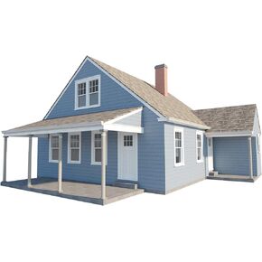 DIY 3 Bedroom House Plans with Loft | Guest Cottage 840 sq/ft, 840hpwl1