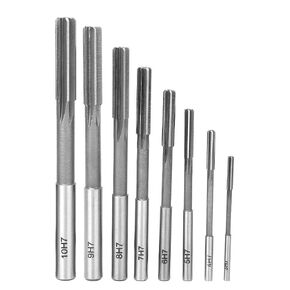 8PCS Chucking Reamer Set Straight Shank High Speed Steel H7 Reamer High Accuracy Reaming Tool Accessories 3/4/5/6/7/8/9/10mm Hole Reamer Boring Drilling for Steel Plastic Wood Copper Aluminum