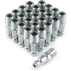 Primefit TP1414MS-B25-P Automotive Style Air Quick Connect Plugs/Nipples 1/4" Body x 1/4" Male NPT