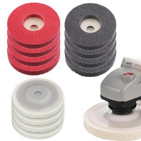 12 Pieces Wool Felt Polishing Wheel Disc Kit, Fibre Polishing Buffing Pads Wheels, Wool Felt Polishing Wheel for 4" Angle Grinder
