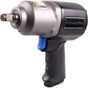 MichaelPro MPA01015 1/2" Drive Air Aluminum Impact Wrench – Lightweight, Max 660 ft-lbs Torque Output, Super Duty, Twin Hammer, Classic Black Pneumatic Impact Wrench with Super Torque