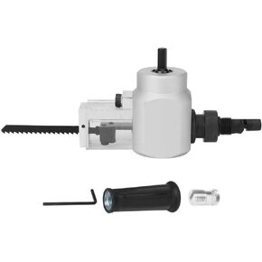 Marhynchus Electric Drill Reciprocating Saw Adapter, Double Head Metal Cutter Sheet Nibbler Drill Attachment Electric Wood Saw with Wrench Electrical Tools Electric Shears Punching Shears