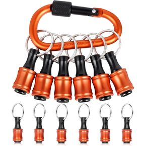 6PCS Bit Holders Keychain, 1/4 inch Hex Shank Bit Holders, Quick-change Design