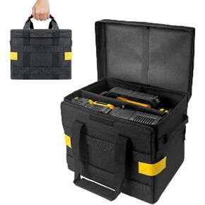 Hard Tire Inflator Portable Collapsible Storage Carrying Case Fits for DeWalt 20V MAX Air Compressor DCC020IB, All-in-One Air Pump Organizer Bag with Handle and Strap(Case Only)
