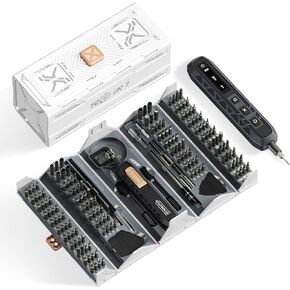 Electric Screwdriver Kit, 180 in 1 Mini Precision Screwdriver Set with 162 Magnetic Bits, 3 Torque Settings, 3.7V Cordless Power Screwdriver Repair Tool for Phone Camera Laptop Watch