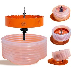 6 Hole Saw for Recessed Lights, 6 Inch Hole Cutter with Dust Bowl Catcher for Led Recessed Lighting 6 Inch and Wood Metal Drywall, Bi-Metal Construction