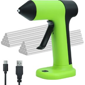 Cordless Hot Glue Gun, Fast Preheat,with 20 Glue Sticks, Auto Power Off 2Ah Cordless Mini Wireless Glue Gun, Type-c Rechargeable,Handheld Electric Glue Gun.(No battery)