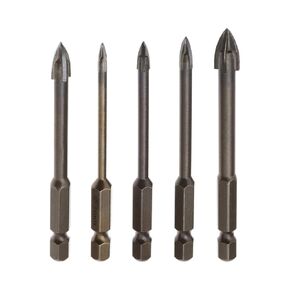 5pcs Tile Drill Bits with Hex Shank Glass Concrete Drill Bit Set Masonry Drill Bits for Brick Tile Plastic and Wood 3mm 4mm 5mm 6mm 8mm