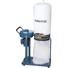 POWERTEC 1 HP Dust Collector with 1 Micron Dust Collector Bags and Mobile Base, Dust Collectors with 800 CFM for Woodworking Dust Collection System (DC1081)