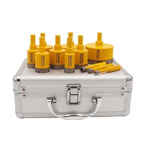 Diamond Drill Bits Kit with 5/8-11 for Porcelain Tile Ceramic Marble Brick Concrete Vacuum Brazed Hole Saw(6/8/10/20/35/50/65/100mm+50mm Chamfer Bit+20mm Finger Bit+Adapter)