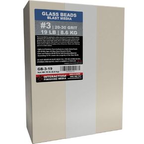 #3 Glass Beads - 19 lb or 8.6 kg - Blasting Abrasive Media (Very Coarse) 20-30 Mesh or Grit - Spec No 3 for Blast Cabinets Or Sand Blasting Guns - Large Beads for Peening and Finishing