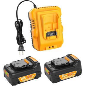 Upgraded 20V 6.0Ah Battery Replacement for Dewalt 20v Battery 2Pack with DCB112 Charger Combo