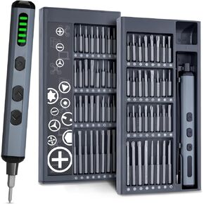 XOOL 68 في 1 مجموعة مفك براغي كهربائي مجموعة مفك براغي دقيقة مع 64 لقمة مغناطيسية، مجموعة مفكات عزم دوران قابلة لإعادة الشحن للإلكترونيات والكمبيوتر وأجهزة الكمبيوتر المحمولة والهاتف والكمبيوتر الشخصي ووحدة التحكم في الألعاب in Kuwait