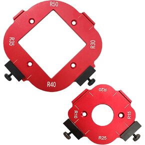 Radius Jig Router Template, Corner Radius Routing Template Quick Jig Router Bit Templates with Removable Clip Arc Cutting Auxiliary Tool for Woodworking Routing, R10 R15 R20 R25 R30 R35 R40 R50
