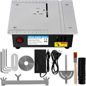 DEWIN Mini Table Saw for Crafts S3 Portable Precision Table Saw,96W mini Desktop Electric Saw 7 Speed Adjustable,DIY Model Crafts Cutting Tool for Wood Plastic Acrylic Cutting