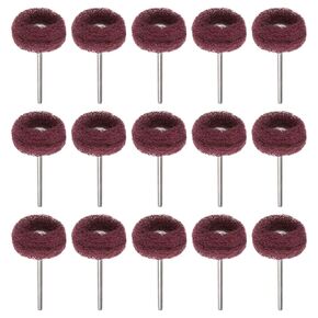 25pcs Abrasive Wheel 1 Inch 320 Grit 1/8" Shank Multi-Layer Scraping Pads Buffing Polishing Rust Removal Wheels Kit Bits for Rotary Tool, Red