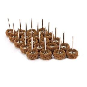 Eagles 120 Grit Abrasive Buffing Wheels Polishing Grinding Rotary Tool 1/8" 3mm Shank, Dark Yellow Double Layer (30pc)