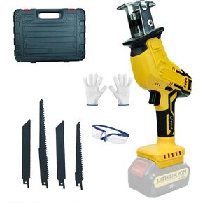 Cordless Reciprocating Saw for de-walt 20V max reciprocating saw,Recipro Saw 0-3000SPM Variable Speed,4 Saw Blades,Tool-free Blade Change Chainsaw for Cutting Wood/Metal/Plastic(No battery)