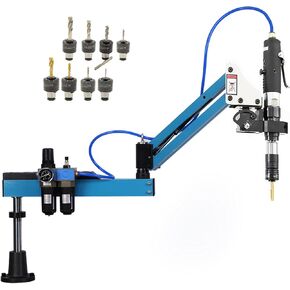 Pneumatic Tapping Machine, 360° Multi-directions Pneumatic Air Tapper Universal Flexible Arm Drilling Threading Machine M3-M12 Tap Collets with Taps