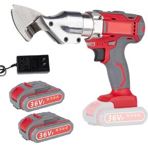 36V Sheet Copper Metal Shear Cutter, Cordless Electric Scissor, Corrugated Metal Roofing Cutting Tool, Tin Snip with 2 7.5Ah Batteries Chrome-Vanadium Steel Blade Pure Copper Motor Controllable Speed