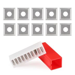 12mm Carbide Insert Cutter, 10PCS Square Planer Knives Replacement Blades(12x12x1.5mm, 35°) for Spoilboard Surfacing Router Bits &Wood Lathe Turning &Woodworking &Spiral Helical Planer Head