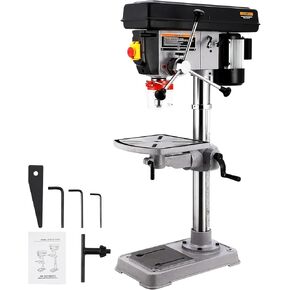 15 in Benchtop Drill Press, 7.5 Amp 120V Pure Copper Motor, 288-3084 RPM Variable Speed Cast Iron Bench Drill Press, 0-45°Tilting Worktable, Tabletop Drilling Machine for Wood Metal