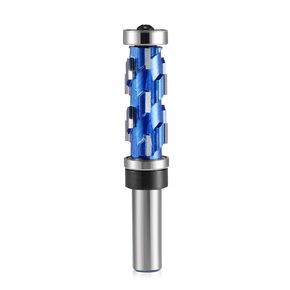 Flush Trim Router Bit 1/2 inch Shank 2 Set, 3/4'' Cutting Dia Spiral Cutting Router Bit, Up Down Double Bearings Flush Trim Bit, 45mm &65mm Cutting Length Template Pattern Bit for Woodwork Trimming