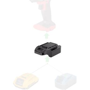 Enhanced 2-in-1 Adapter for Bauer 20V Tools - Compatible with DeWalt & Hercules 20V Batteries for Power Supply Only, No Charging Function, Black, 1 Adapter Only