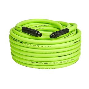 Flexzilla Air Hose, 1/2 in. x 100 ft., 3/8 in. MNPT Fittings, Heavy Duty, Lightweight, Hybrid, ZillaGreen - HFZ12100YW3