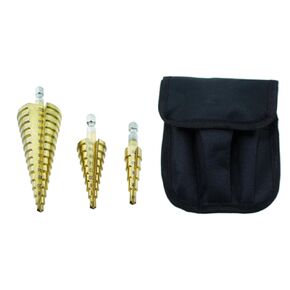 3PCS 4-12/4-20/4-32mm Hexagonal Shank Quick Change HSS Titanium Coated Step Drill Suitable for Wood and PVC Board and Insulation Board
