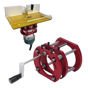 Router Lift Base, Aluminum Alloy Stainless Steel 4 Jaw Clamping Router Table Lifting System Base, Lift 51mm, Support 64mm to 66mm Small Trimmer