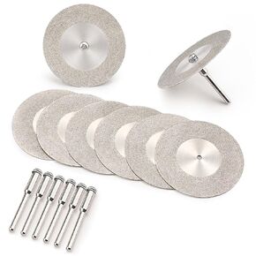40mm Diamond Cutting Wheel with 1/8" Mandrel for Glass Agates Rocks Ceramic Tile Metal, Coated Polishing Cutting Discs Cut Off Wheels Rotary Tools Drill Accessories (8Pcs 1.6")