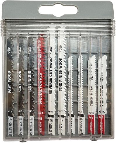 FOXBC 16PCS U-Shank Jig Saw Blade Set for Wood Plastic Metal Cutting, Compatible with Bosch DEWALT SKIL Black and Decker Jigsaw Blades U Shank includes 6T 8T 10T 17T 24T 36T with Case in Kuwait
