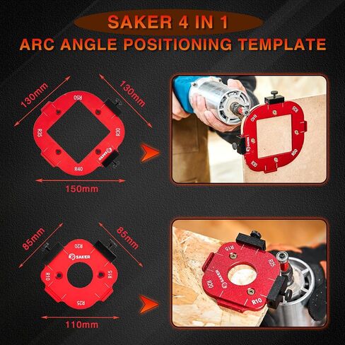 Saker 4 in 1 Arc Angle Positioning Template,Router Templates for Woodworking,Radius Jigs and Templates,Router Jigs Corner Radius,Reusable Positioning Accurately Measure Tool in Saudi Arabia