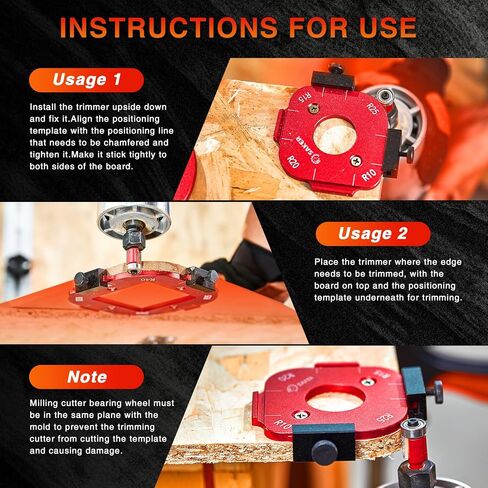 Saker 4 in 1 Arc Angle Positioning Template,Router Templates for Woodworking,Radius Jigs and Templates,Router Jigs Corner Radius,Reusable Positioning Accurately Measure Tool in Saudi Arabia