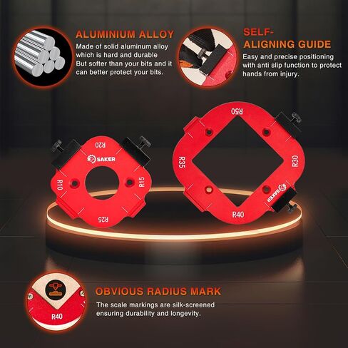 Saker 4 in 1 Arc Angle Positioning Template,Router Templates for Woodworking,Radius Jigs and Templates,Router Jigs Corner Radius,Reusable Positioning Accurately Measure Tool in Saudi Arabia