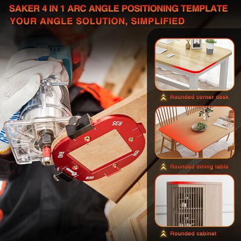 Saker 4 in 1 Arc Angle Positioning Template,Router Templates for Woodworking,Radius Jigs and Templates,Router Jigs Corner Radius,Reusable Positioning Accurately Measure Tool in Saudi Arabia