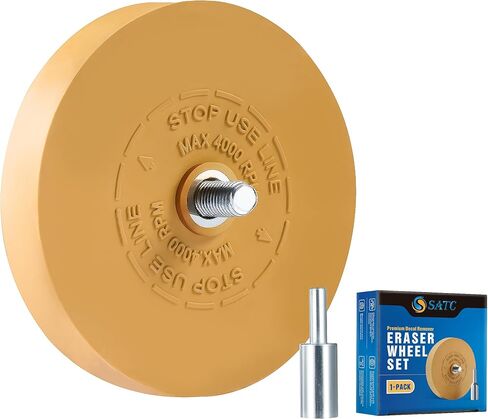 S SATC Decal Eraser Wheel Pin Stripe Removal Tool 1 Pack - Black Rubber Wheel with Adapter with Electric Drill - Removes Vinyl, Decals, Graphics & Double Faced Tape in Saudi Arabia