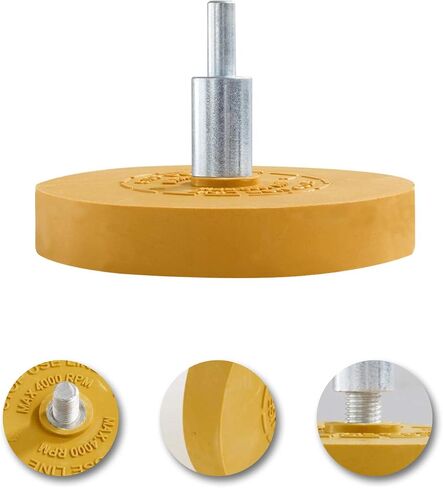 S SATC Decal Eraser Wheel Pin Stripe Removal Tool 1 Pack - Black Rubber Wheel with Adapter with Electric Drill - Removes Vinyl, Decals, Graphics & Double Faced Tape in Saudi Arabia