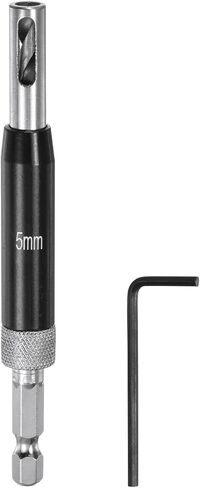 HARFINGTON Self Centering Drill Bit Set 7/64", 1/4" Hex Shank Drilling Bits for Wood Working, Cabinet Door Hinge Hole Punch Tool Self Center with Hex Keys L-Shaped, Black in Saudi Arabia